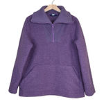 Lands' End  Women's M Purple Quarter Zip Mock Neck Sherpa Pullover Photo 0