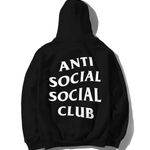 AntiSocialSocialClub ASSC Anti Social Social Club Sz Small Black Pull Over Long Sleeve Hoodie Jacket Photo 1