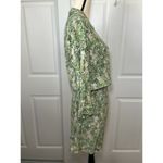 CAbi Green/ White Leaf Print Tropical Faux Wrap Dress Size Small Photo 1