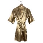 Gold Silky Robe Short Sleeve
Size small
Super soft and‎ luxurious Photo 1