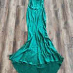 Retrofête Retrofete Eve Dress in Emerald Green Size Large Maxi Open Back Cowl Neckline Photo 2