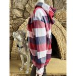NEW Royal Savage Checkered Hoodie Red White Blue Sweatshirt Women's Size Small Photo 1