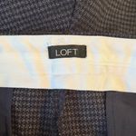 Loft  Women’s Size 14 High Waist Trouser Wide Leg Navy Houndstooth Dress Pants Photo 6