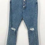 We Wore What The Danielle Stretch Jeans Spring St Holes Size 26 Button Fly NEW Photo 0