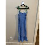 Never Fully Dressed Women Shirred Midi Dress, Blue. Size 8 Tie Shoulder‎ Blue Photo 3