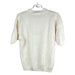 Vintage village fair off white embroidered shirt sleeve sweater floral grandma Size M Photo 4