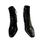 ZARA Animal Print Cowboy Square Toe Ankle Boots Black Sz 39 Photo 3