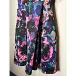 ANTHROPOLOGIE Just Taylor NWT Floral Abstract Fit and Flare Scuba Dress Size 12 Black Photo 3