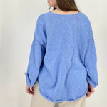 vintage cornflower blue boho slouchy tunic sweater knit cotton size M Size M Photo 5