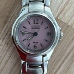 Citizen Eco-Drive Ladies Watch Pink Dial Stainless Bracelet WR100 Date Window Photo 1