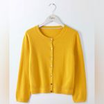 Boden Mustard Yellow Crop Crew Cardigan Photo 1