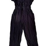 Free People FP ⭐️ black jumpsuit with ruffle hem sleeves Photo 5