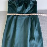 EXPRESS  Forest Green Satin Strapless Pleated Mini Dress Size 4 Photo 7