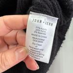 John + Jenn  Sweaters Womens Small Black Stripe Sleeve Mock Neck‎ Oversized Knit Photo 3