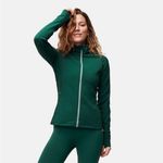 Outdoor Voices FrostKnit Full-Zip Jacket Women's M Green Mock Neck Activewear Photo 1
