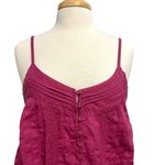 Sundance Pin-Tuck Button Front Tank Top Camisole Magenta size Large Photo 1