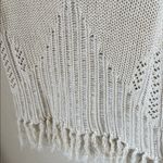 Jacquie the label cream crocheted knit fringe vest Photo 6
