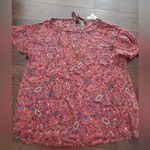 Cloud Chaser Short sleeves flowers top size small by  red blue and pink Photo 0