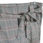 EXPRESS Checkered Plaid Houndstooth Belted Paperbag Ankle High Rise Pants Sz 10 Photo 2