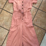 Madewell Coral Button-Up capri wide leg Jumpsuit size 2 Photo 0