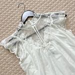 ALLSAINTS NWOT  Lace Blouse White Tops Women Size 4 Flutter Sleeve Photo 7