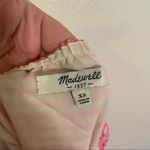 Madewell  Fit & Flare Dress Pink Cream Stripes Silk Photo 12