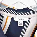 Reiss  Isadora Navy Geometric Print Button Through Shirt Photo 4