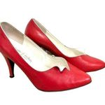 VTG Alberto D. Molina Italy Leather Sole Italy 71/2 B Red With Fold Detail Size 7.5 Photo 0