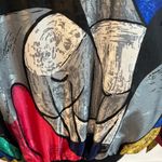 Vintage Sang An Picasso Abstract Cubist Colorblock Wearable Art Bomber Jacket XL Photo 5