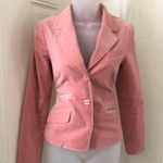 Old Navy 2000s Y2K Bubblegum Pink velvet fitted blazer front long sleeve office siren core-Size S Measurement in pics Photo 3