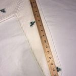 Gem Size XS Cardigan Ribbed Winter White Embroidered Long Sleeve Cropped NEW Photo 5
