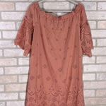 Madewell Eyelet Off The Shoulder Dress in Dusty Clay Size 6 Photo 5