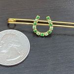 Vintage The Finishing Touch of Kentucky Green Rhinestones Horseshoe Brooch Photo 9