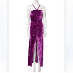 The Attico Rich Purple Velvet Dress With Gathered Front & Slit Size 38 IT new Photo 12