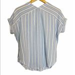 Rails  Linen Shirt Lace Up Neck Blue White Striped Preppy Nautical Size XS Photo 3