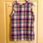 Talbots Linen Tank Top Vest Madras Plaid Pink Blue Size P Photo 3