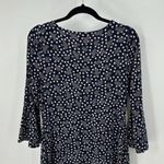 Boden Dress Navy Blue Gray Birds Bell Sleeve Stretch star novelty print size 10 Photo 4