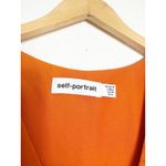 Self Portrait Lace-Trimmed Satin-Twill Midi Dress Size 6 Orange Ruffle Photo 5