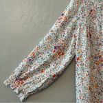 RACHEL Rachel Roy white multicolor tiny floral smocked long sleeve blouse large Photo 8