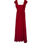 Lulu Little Love Red Swiss Dot Backless Ruffled Maxi Dress Size XS Photo 5