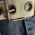 Tommy Hilfiger Women's Vintage Blue Denim Belted Mini Skirt Size 10 Rivets Photo 12