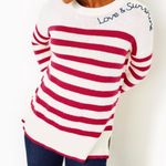 Lilly Pulitzer “Love & Sunshine” Red, White Striped Sweater Photo 0