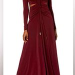Halston Heritage Halston Merlot Burgundy Jersey Tunnel Tie Cocktail Gown Size 10 NWT Photo 0