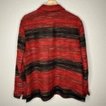 Coldwater Creek Blazer Jacket Red Black Striped Button Womens L Classic Workwear Photo 1