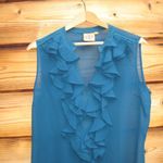 Tory Burch Teal Silk Blouse Top Photo 3