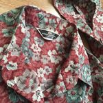 Vintage Alex Colman Sportswear Set: Floral Blouse & Scarf Red Size XL Photo 8