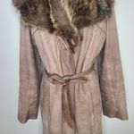 Vintage Indiana Pelisses Suede Leather Trench Coat Tan Made in France 60s 70s Brown Size undefined Photo 2