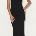 Lulus Samai Black Cap Sleeve Bodycon Midi Dress  Photo 0