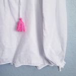 Lilly Pulitzer  White Neon Embroidered Florentina Long Sleeve Peasant Blouse Photo 1