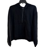 Athleta  Retroterry 1/2 Zip Hoodie Womens Size Medium Black NWT Photo 1
